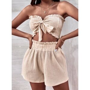 Shein peach summer set small Small #83 NWOT